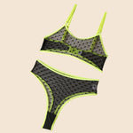 2026 Lingerie Set Polka Dot Sexy Women Underwear See Through Bra and Panty Set Intimate fluorescent Green 2 Piece Sexy Outfits