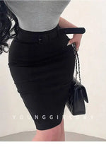Korean Pure Desire Style Sexy OL High Waist Back Slit Mid Length Skirt Belt School Girl Uniform Fashion Women Mini Skirts UJR8