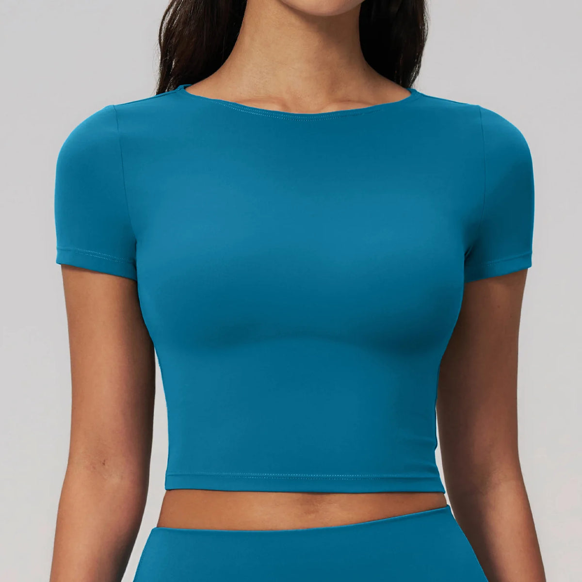 Brushed Yoga T Shirts Women Short Sleeve O Neck Slimming Sports Top Breathable Gym Running Fitness T-shirt Workout Clothes