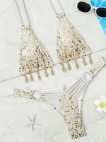 DEKA 2026 Sparkle Shells Bikini Set Summer Lady Holiday Beach 2pc Bikinis Women Inspired Swimwear Designer Ties Swimsuit