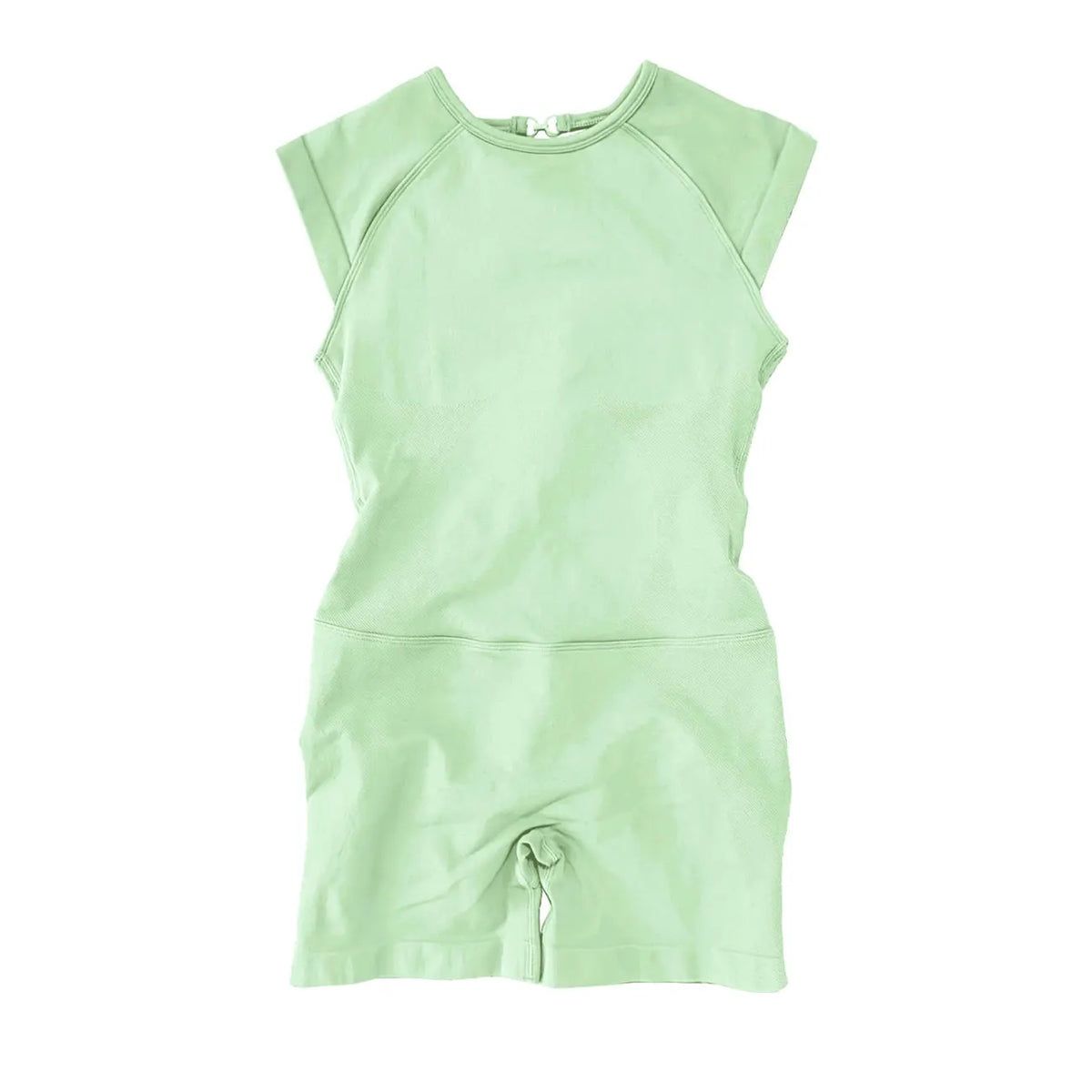 NCLAGEN Sporty Jumpsuit For Women Short Sleeve One Piece Backless Bodysuit Scrunch Booty Activewear Gym Set Workout Sportwear