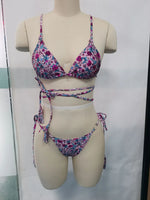 Print Triangle Bikini Set Women Split Swimwear Sexy Bandage Design Micro Bikini Beachwear Summer New Lady Swimming Bathing Suit