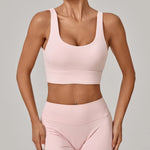 Running Sports Bra Women High Support Open Back Yoga Breathable Slim Fit Fitness Pilates Tank Top With Removable Pads