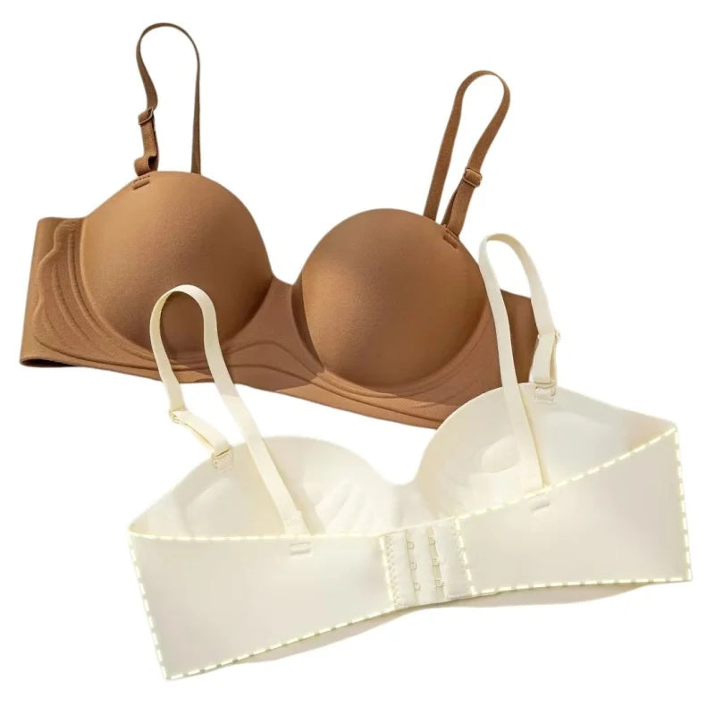 Push-Up Bras Women 1/2 Cup Underwear Sexy Lingerie Solid Color Wireless Fixed Cup Demi Bra Comfort Breathable Brassiere S-XL
