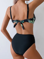 2025 Sexy Vintage Swimsuit Women Printed High Waist Bikini Set V-neck Swimwear Female Padded Bathing Suit Swimming Beachwear