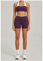 Women's Seamless Yoga Sets Sports Gym Fitness High-Waist Hip Lifting Shorts Suits Training Running Workout Beautiful Back Sets