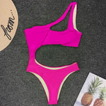 2026 Asymmetric One Shoulder Women Swimwear One Piece Swimsuit Female Monokini Bather High Cut Out Bathing Suit Swim Bodysuit