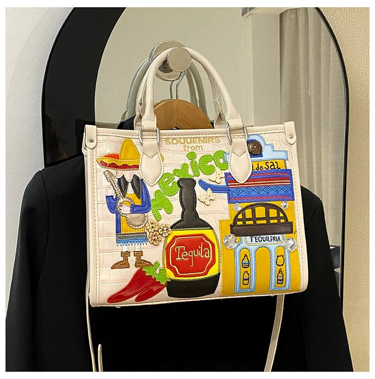 Design Patchwork Zipper 2026 Hot Sale Women's Bags Retro High Quality Women's Bags PU New Personality Stylish Shoulder Bags