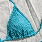 Beige Mesh Halter String Triangle Micro Thong Bikinis Sets 4 Pieces Long Sleeve Cover Ups Sexy Swimsuit Women Holiday Swimwear