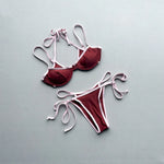 Halter Splicing Bikini Female Swimsuit Women Swimwear Two-pieces Bikini Set Underwired Strappy Bather Bathing Suit Swim V8173