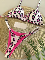 Swimwear Women CuteCherry Print Brazilian Thong Bikini Set Sexy Thong Swimsuit Two Pieces Bathing Suit Women 2023 Beach Wear