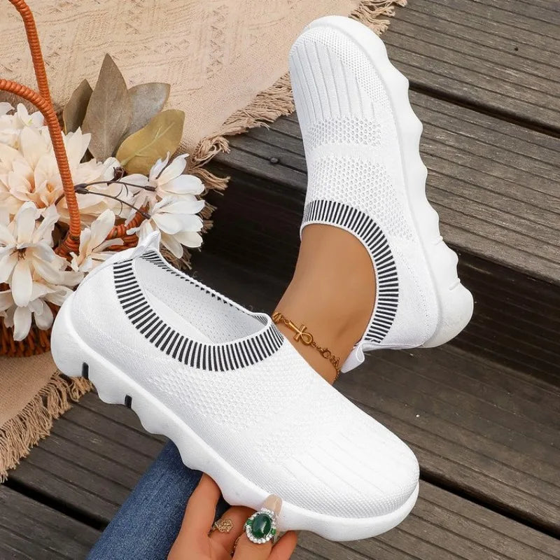Spring Women Knitting Sock Sneakers Summer New Fashion Casual Breathable Mesh Outdoor Flats Walking Shoes for Women