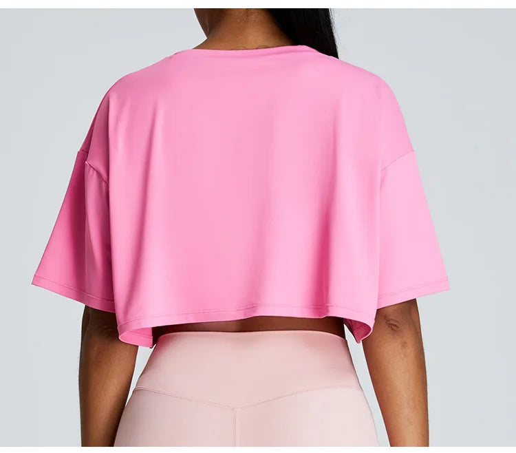 Yoga Sport Shirt Quick Drying Breathable Quick Drying Short Sleeve Loose Top Fitness Fitting Running Summer Gym Sports T-Shirt