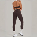 Women's Seamless Yoga Sets Sports Fitness Sleeveless Vest Hip-lifting Slim Fit Pants Suits Workout Gym Training Running Sets