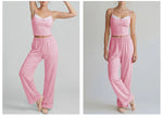 Women's Yoga Sets Yellow Patchwork Slimming Sports Tank Top Summer Gym Training Suit High Waist Wide Leg Pants Fitness Outfits