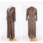 New Sexy Leopard Printed Beach Cover Up Chiffon Cover-ups Swimwear Beach Wear Summer Beachwear Female Women Long Dress K3219C