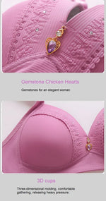 Gathered Side Collection Lifting Underwear Breasts Brassiere Large Size Bra Full Cup Underwear Brassiere No Steel RingBra