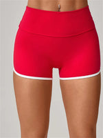 Color Blocking Patchwork Yoga Shorts Women Tight Fitting Peach Hip Lifting Sports Pants Gym Running Bike Wear Leggings