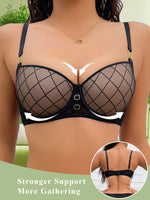 European and American New Style Sexy Mesh Lingerie for Women, Push-Up Anti-Sagging Adjustable Bra with Underwire