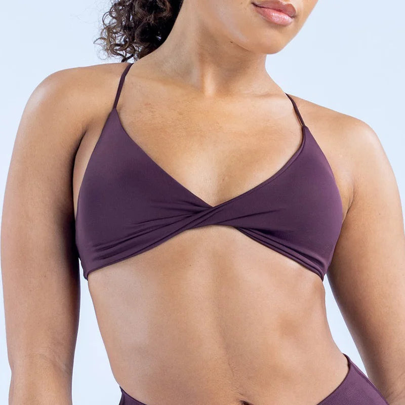 Vision Twist Sports Bra Push Up Seamless Yoga Bra Padded Gym Underwear Cross Thin Strap Workout Top Fitness Running Sportswear
