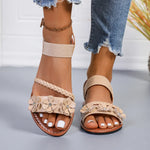 Women's SandalsNew Summer Casual Open-toed Women's Flats Fashion Floral Design Casual Comfortable Women's Sandals