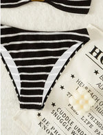 Blue Striped Bikini 2025 Brazilian Biquini Bandeau Two Pieces Swimsuit Women Thong Bathing Suit Swimwear Female Summer Beachwear