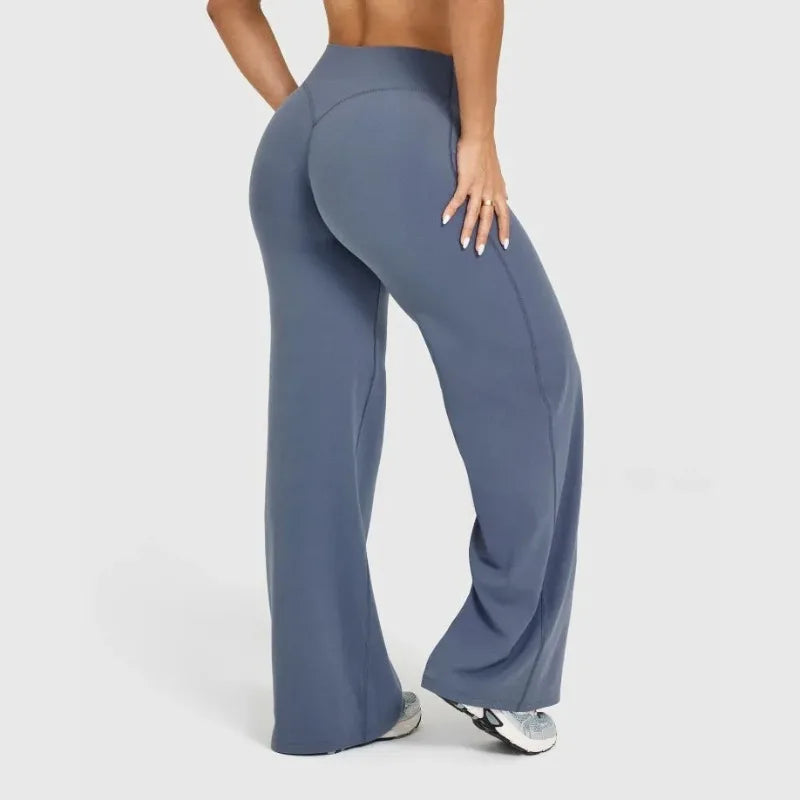 Women's Pilates Straight Yoga Pants Leggings Versatile Loose Wide-Leg Running Sports Fitness Hip-Lifting High Waist Trousers
