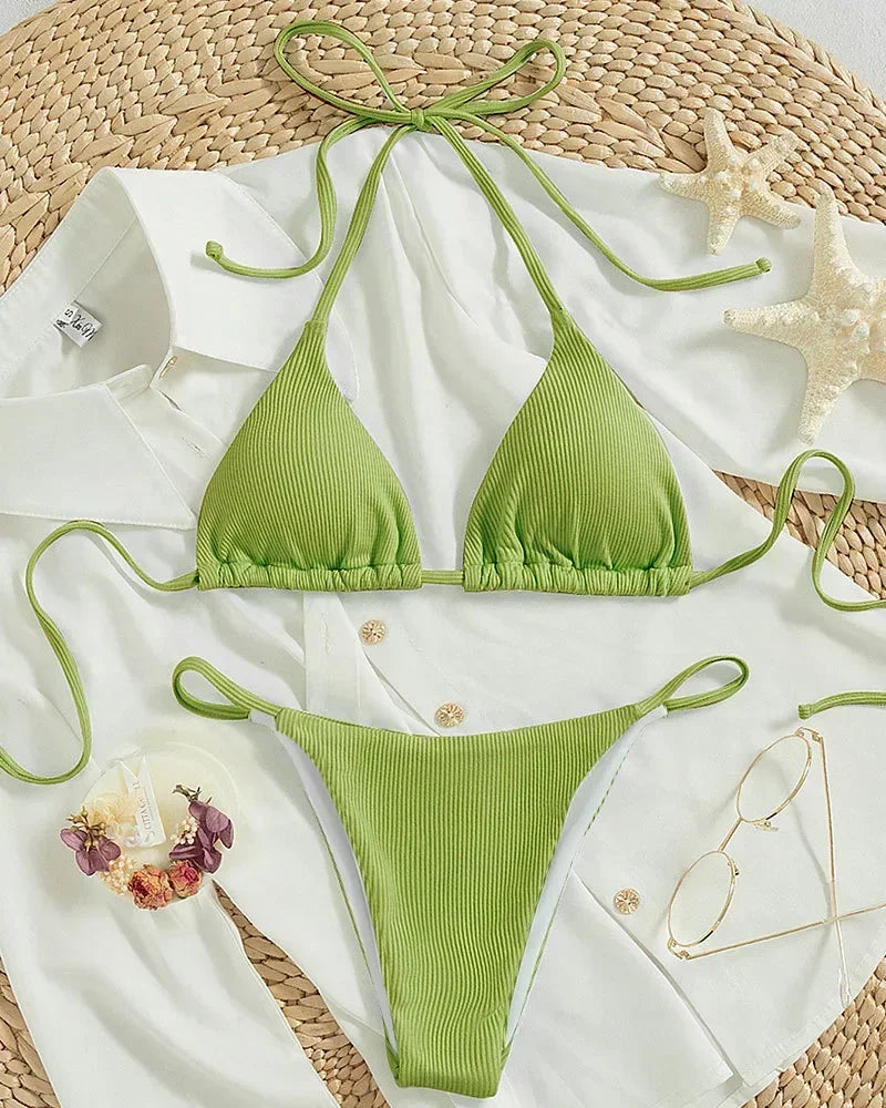 Sexy Bikini Set Women White Black Push Up Bra Micro Swimsuit 2025 Brazilian Beach Holiday Bathing Suit Thong Swimwear Biquini