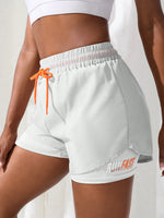 Women's High Rise Yoga Shorts With Elastic Proximity Control Running Shorts, Fake Two Pieces Pants
