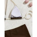Sexy Splicing Halter Shorts Bikini Female Swimsuit Women Swimwear Padded Bather Bathing Suit Swim Two-pieces Bikini set K8132