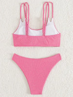 Ribbed Bikins High Cut Bikini 2026 Women Swimsuit Female Swimwear Two-pieces Bikini Set Push Up Bather Bathing Suit Swim Lady
