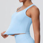 Women's Yoga Vest Shockproof Fixed Cup Beauty Back Yoga Top Outdoor Sports Running Fitness Vest