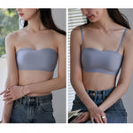 Women Push-Up Bras Removable Straps Bandeau Bra Non-wire Invisible Fixed 1/2 Cup Seamless Underwear Ladies Sexy Lingerie S-XL