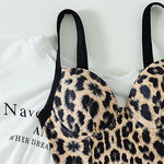 S - XL New Leopard Printed Underwired Bra Cup Women Swimwear One Piece Swimsuit Female Monokini Bather Bathing Suit Swim V3262