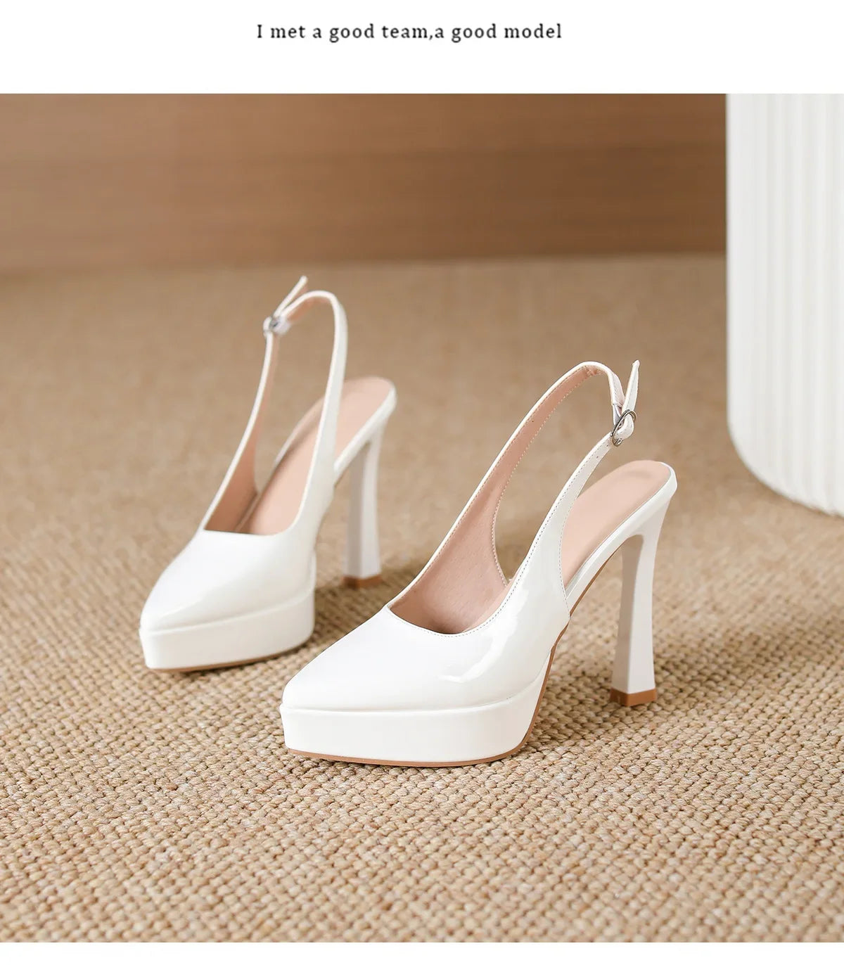 Baotou Slingbacks Sandals Women's Summer 2026 New Pointed Thin Heel High Heels for Ladies Waterproof Table Not Tired Foot Shoes