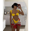2024 New Sexy Bikinis Push Up Women Swimsuit Starfish Swimwear Brazilian Bikini Set Thong Biquini Female Solid Beachwear