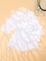 Sexy Long Sleeves Cover Up Bikini Set Women White Black Push Up Mesh Dress 3 Piece Swimsuit Bathing Suit Thong Swimwear 2026