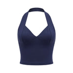 2026 Summer Women's Halter Square Neck Vest Sleeveless Open Back Slim Fit Corset Retro Casual Sexy Cropped Tank Tops