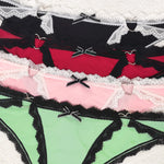 1pcs Low Rise Bow Sexy Lace Women's Panties Patchwork Heart Decor Elegant Lady Briefs Comfortable Breathable Female Underwear