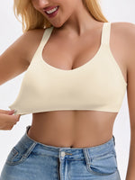 Women Solid Color Wire-Free High Comfort Yoga Sports Bra, Seamless One-Piece Invisible Underwear, Y-Shaped Beauty Back Elastic