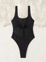 DEKASummer Solid Sexy Backless Shiny Swimsuit Women One Piece Swimwear Beach Wear Slimming Bathing Suit