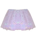 Women's Tulle Skirt Star Sequined Short Tutu Skirt Fancy Ballet Dancewear Party Costume Ball Gown Led Light Luminous Mini Skirts