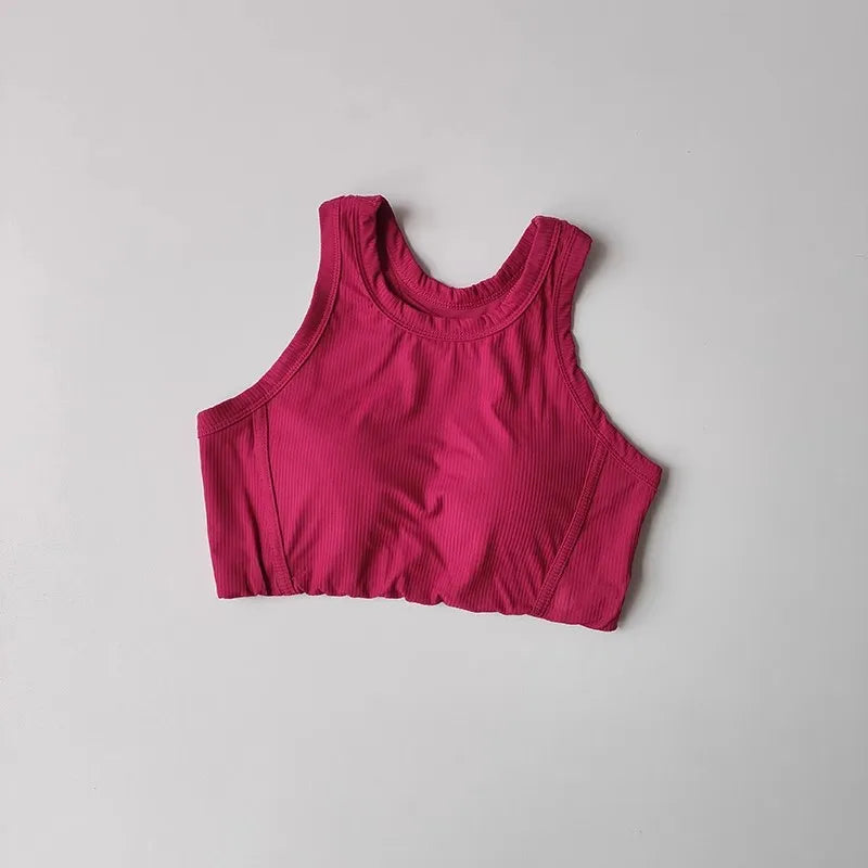 Women's Quick Drying Breathable Yoga Sports Vest I-Shaped Back Sports Bra Fitness Bra Chest Cushion Support
