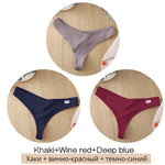 3Pcs/Set Women Cotton Thongs Panties Sexy Low Waist G-String Briefs Ladies Brazilian Lingerie Girls Breathable Intimates Bikini