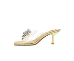 BIGTREE New Crystal Slippers Shoes Women Fine High Heels Transparent Sandals Female Slippers Sexy Outside Beaded Beach Shoes