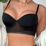 Sexy push-up bra plus size big chest bra with underwire lace underwear backless u bra solid T-Shirt bra summer
