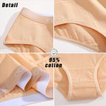FINETOO 4Pcs Women'sCotton Panties Sexy Breathable Low WaistBriefs Letter Straps Underwear Soft Stretch Comfortable Lingerie