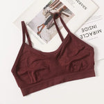Women Soft Ribbed Bra Knit Wireless Bralette No Pad Camisole Non-Adjustable Thin Strap Lingerie Everyday Lounge Intimates M-L