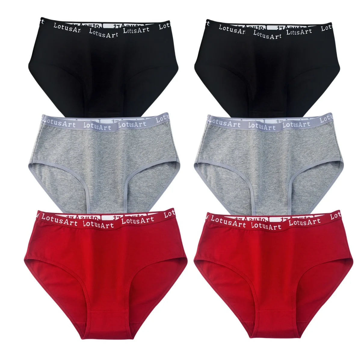 6Pcs/Set Women High Waist Cotton Briefs Letter Print Wide Waistband Panties Solid Color Full Coverage Hip Lifting Lingerie M-2XL