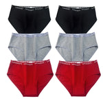 6Pcs/Set Women High Waist Cotton Briefs Letter Print Wide Waistband Panties Solid Color Full Coverage Hip Lifting Lingerie M-2XL